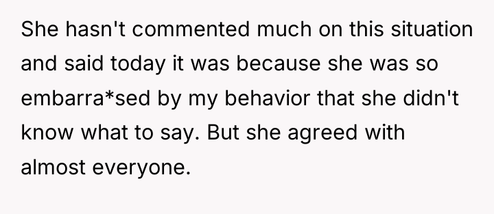 She hasn't commented much on this situation and said today...