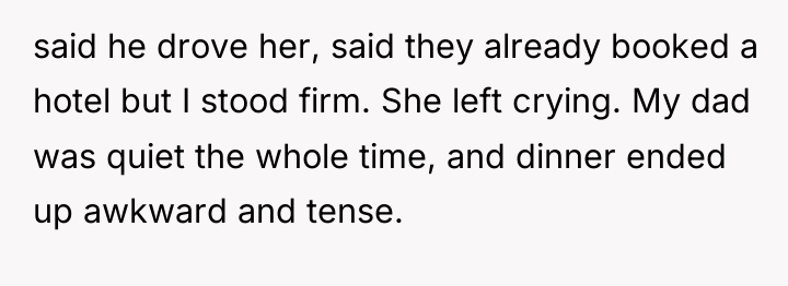 said he drove her, said they already booked a hotel...