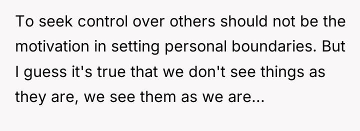 To seek control over others should not be the motivation...