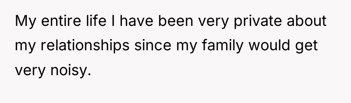 My entire life I have been very private about my...
