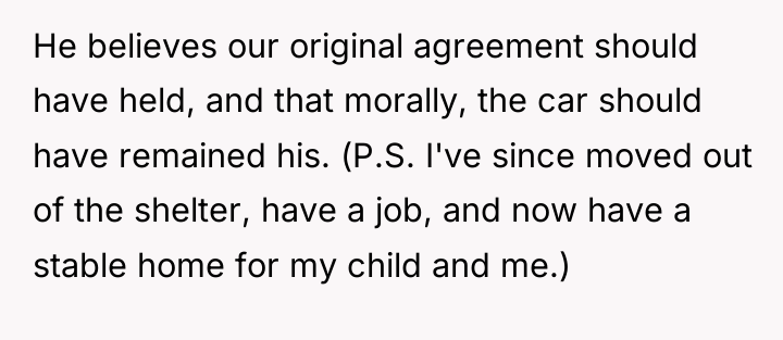 He believes our original agreement should have held, and that...