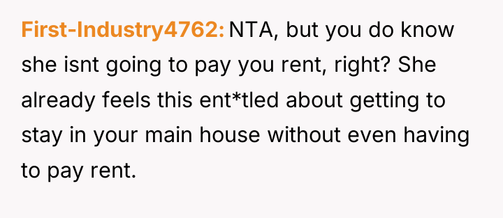 First-Industry4762 NTA, but you do know she isnt going to...