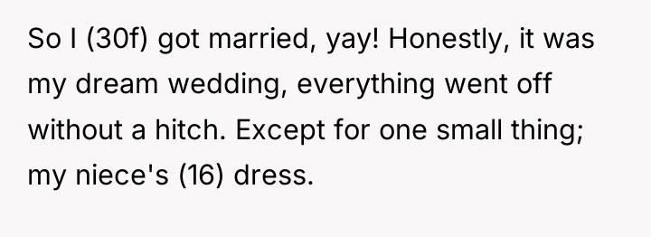 So I (30f) got married, yay! Honestly, it was my...