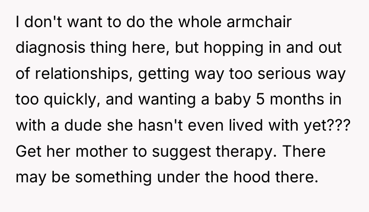 I don't want to do the whole armchair diagnosis thing...