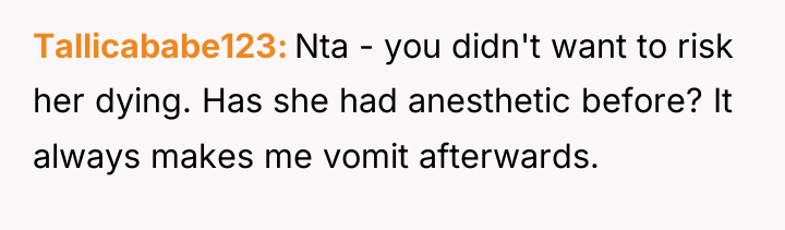 Tallicababe123 Nta - you didn't want to risk her dying....