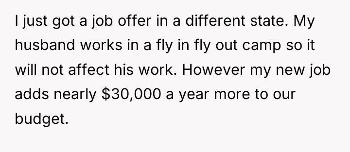 I just got a job offer in a different state....
