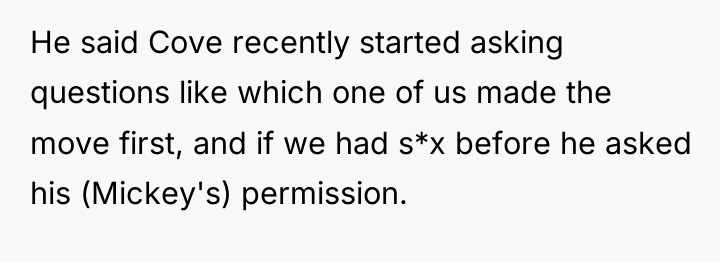 He said Cove recently started asking questions like which one...