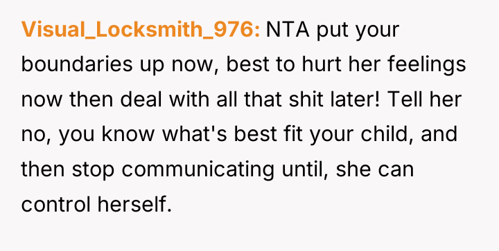 Visual_Locksmith_976 NTA put your boundaries up now, best to hurt...