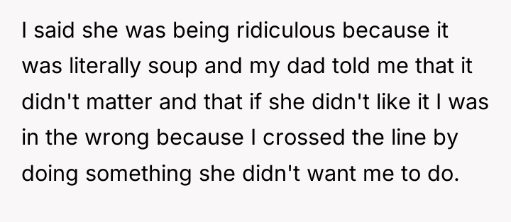 I said she was being ridiculous because it was literally...