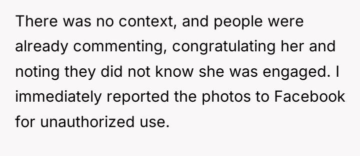 There was no context, and people were already commenting, congratulating...