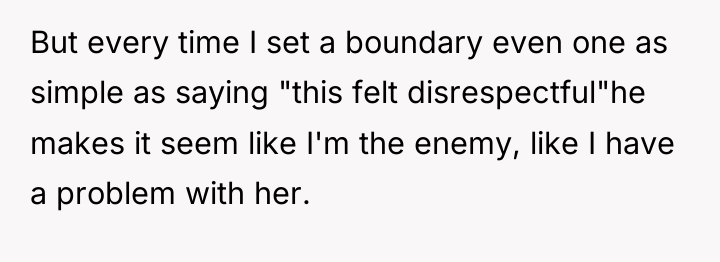 But every time I set a boundary even one as...