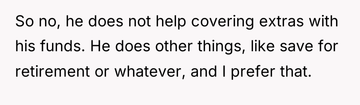 So no, he does not help covering extras with his...