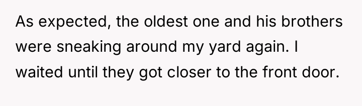 As expected, the oldest one and his brothers were sneaking...
