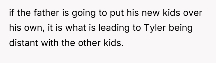 if the father is going to put his new kids...