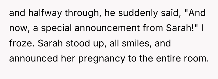 and halfway through, he suddenly said, "And now, a special...