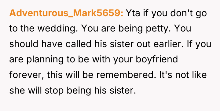 Adventurous_Mark5659 Yta if you don't go to the wedding. You...