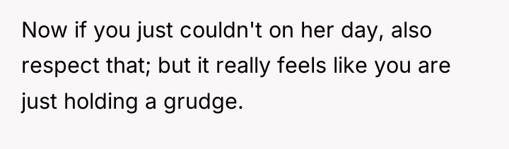 Now if you just couldn't on her day, also respect...