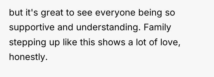 but it's great to see everyone being so supportive and...