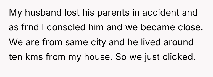 My husband lost his parents in accident and as frnd...