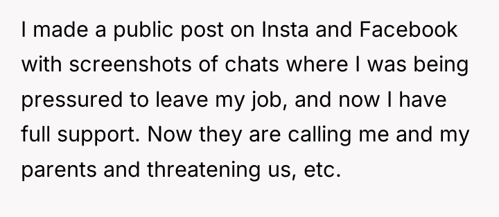 I made a public post on Insta and Facebook with...