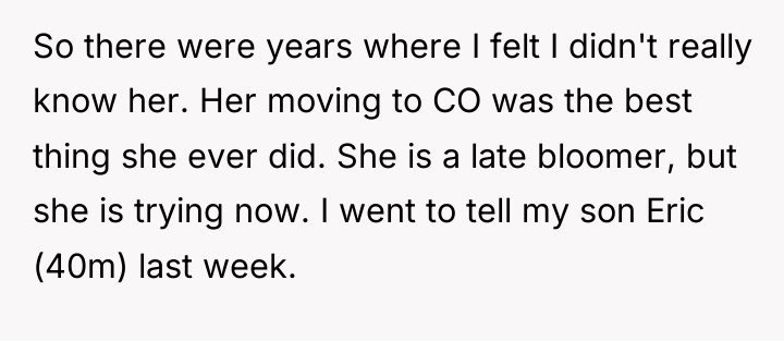 So there were years where I felt I didn't really...
