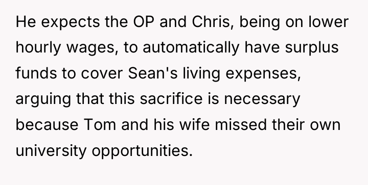 He expects the OP and Chris, being on lower hourly...