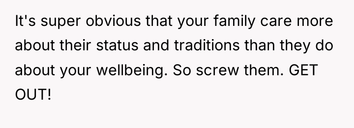 It's super obvious that your family care more about their...