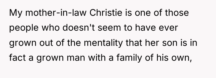 My mother-in-law Christie is one of those people who doesn't...
