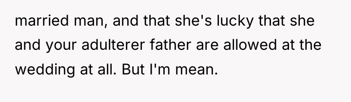 married man, and that she's lucky that she and your...