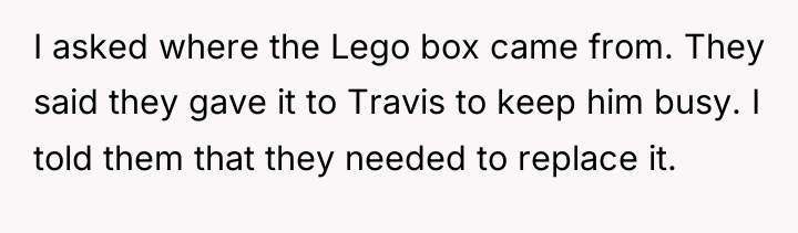 I asked where the Lego box came from. They said...