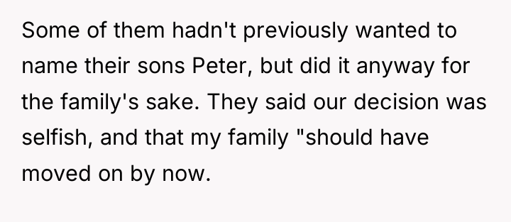 Some of them hadn't previously wanted to name their sons...