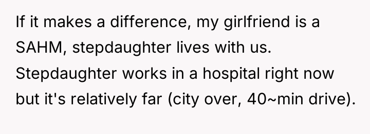 If it makes a difference, my girlfriend is a SAHM,...