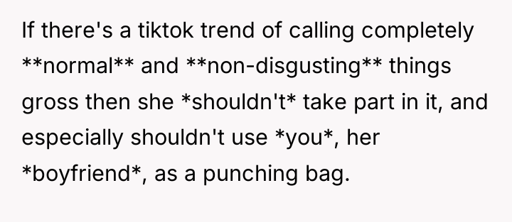 If there's a tiktok trend of calling completely **normal** and...