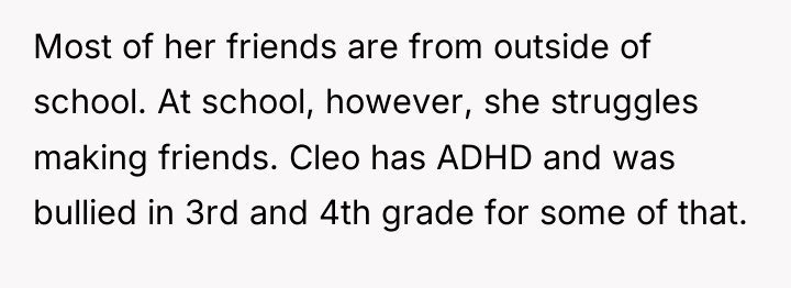 Most of her friends are from outside of school. At...