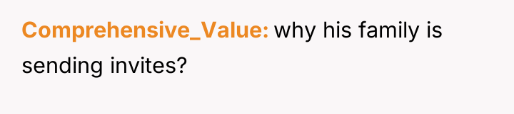Comprehensive_Value why his family is sending invites?