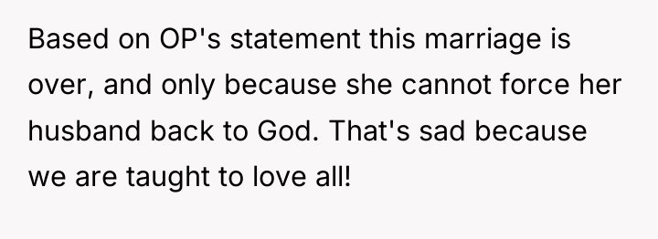 Based on OP's statement this marriage is over, and only...