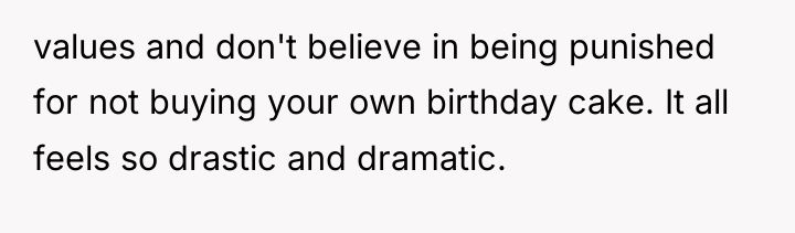values and don't believe in being punished for not buying...