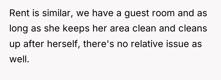 Rent is similar, we have a guest room and as...
