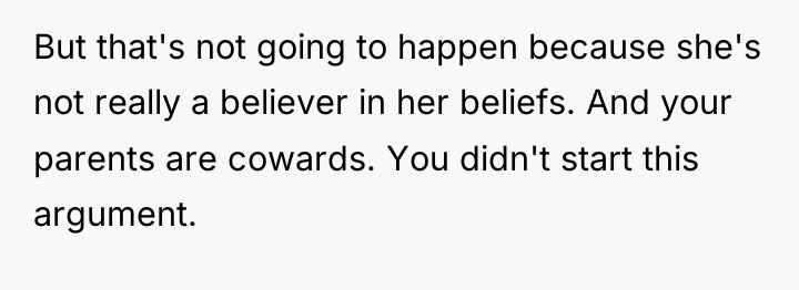 But that's not going to happen because she's not really...