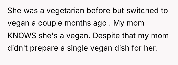 She was a vegetarian before but switched to vegan a...