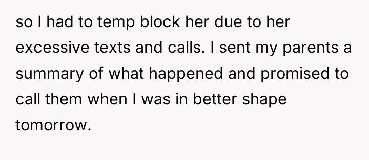 so I had to temp block her due to her...