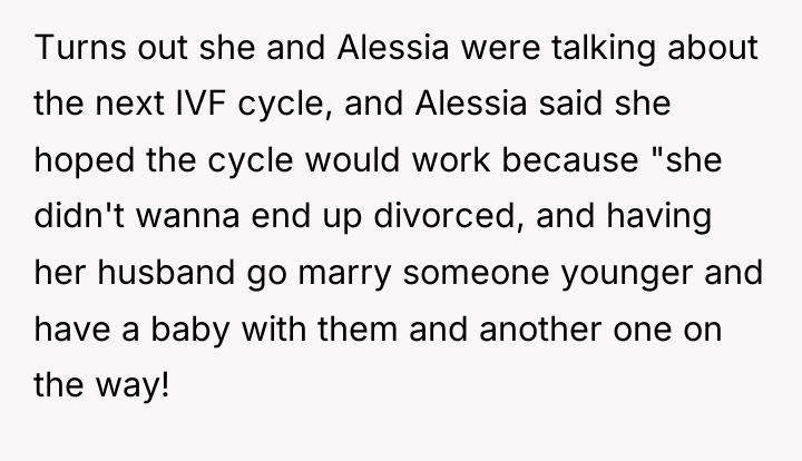 Turns out she and Alessia were talking about the next...