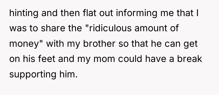 hinting and then flat out informing me that I was...