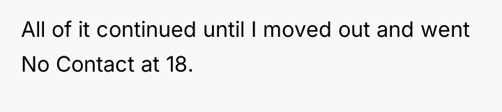 All of it continued until I moved out and went...
