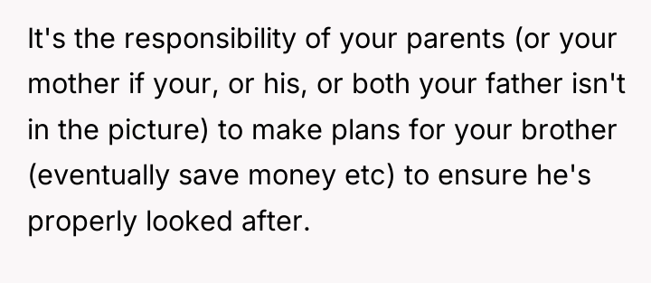 It's the responsibility of your parents (or your mother if...