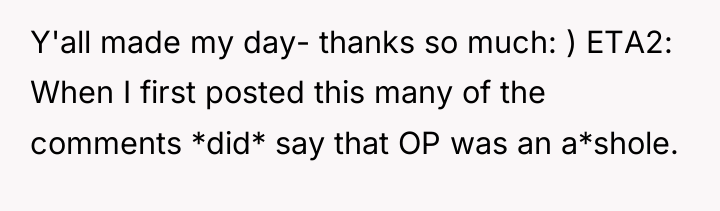 Y'all made my day- thanks so much: ) ETA2: When...