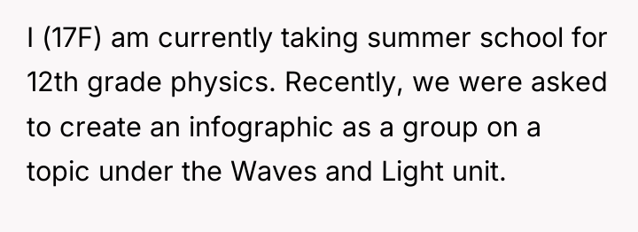 I (17F) am currently taking summer school for 12th grade...