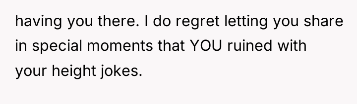 having you there. I do regret letting you share in...