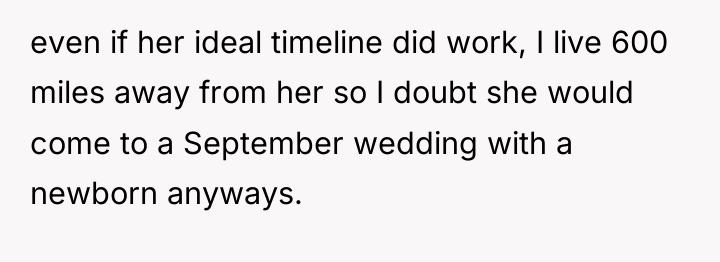 even if her ideal timeline did work, I live 600...