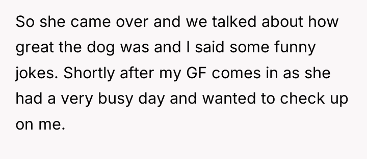So she came over and we talked about how great...